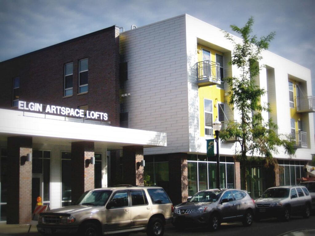 Exterior of Elgin Artspace Loft building